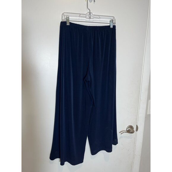 Planet By LAuren G Navy Blue High Rise Wide Leg Palazzo Pants Stretch Women OS - Picture 5 of 9